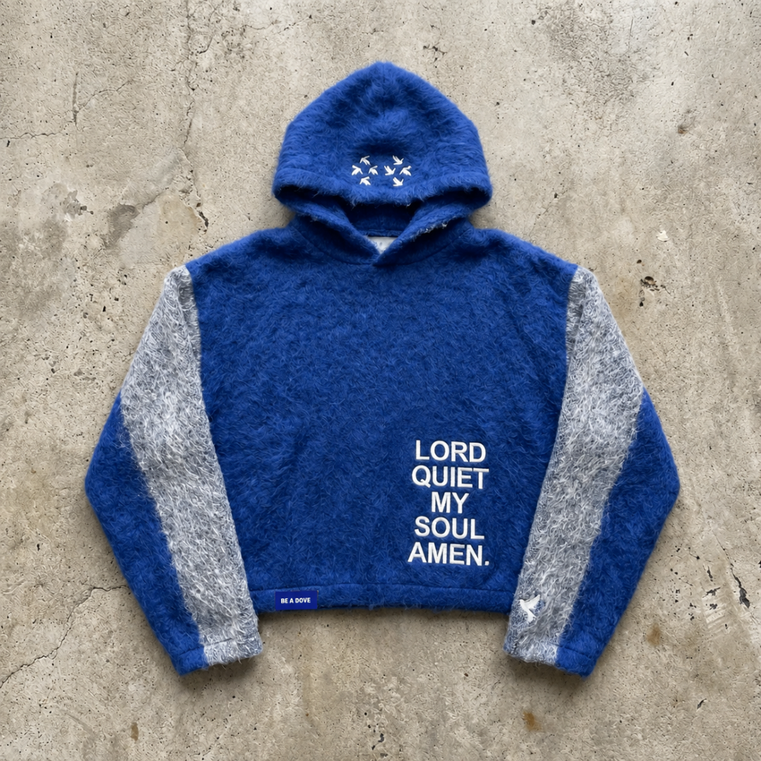 Quiet My Soul - Royal Blue Mohair Hoodie