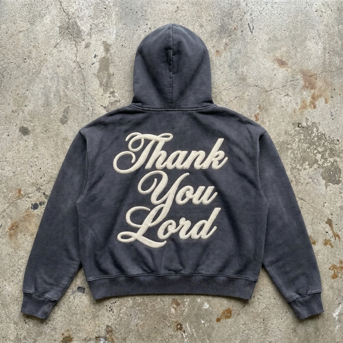 Wear The Prayer - Vintage Charcoal Script Hoodie