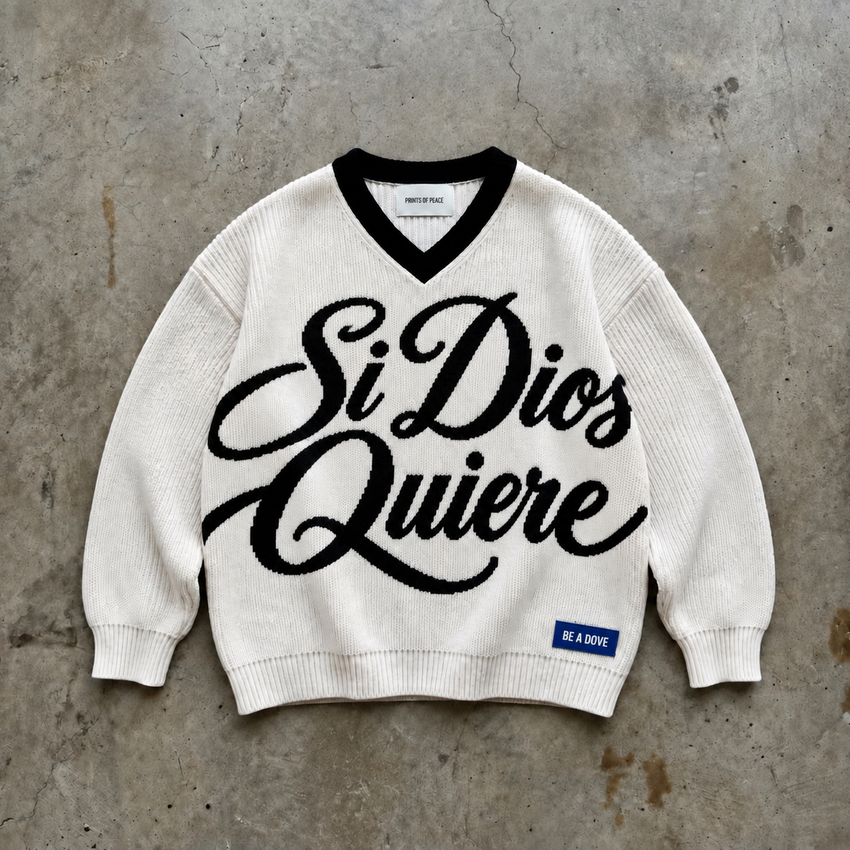 Si Dios Quiere - Off-White Knit Sweater