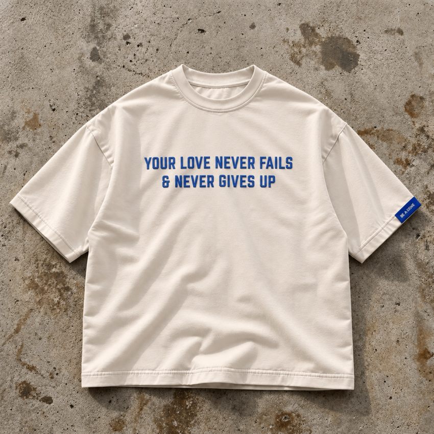 Never Failing Love - Cream Boxy Tee