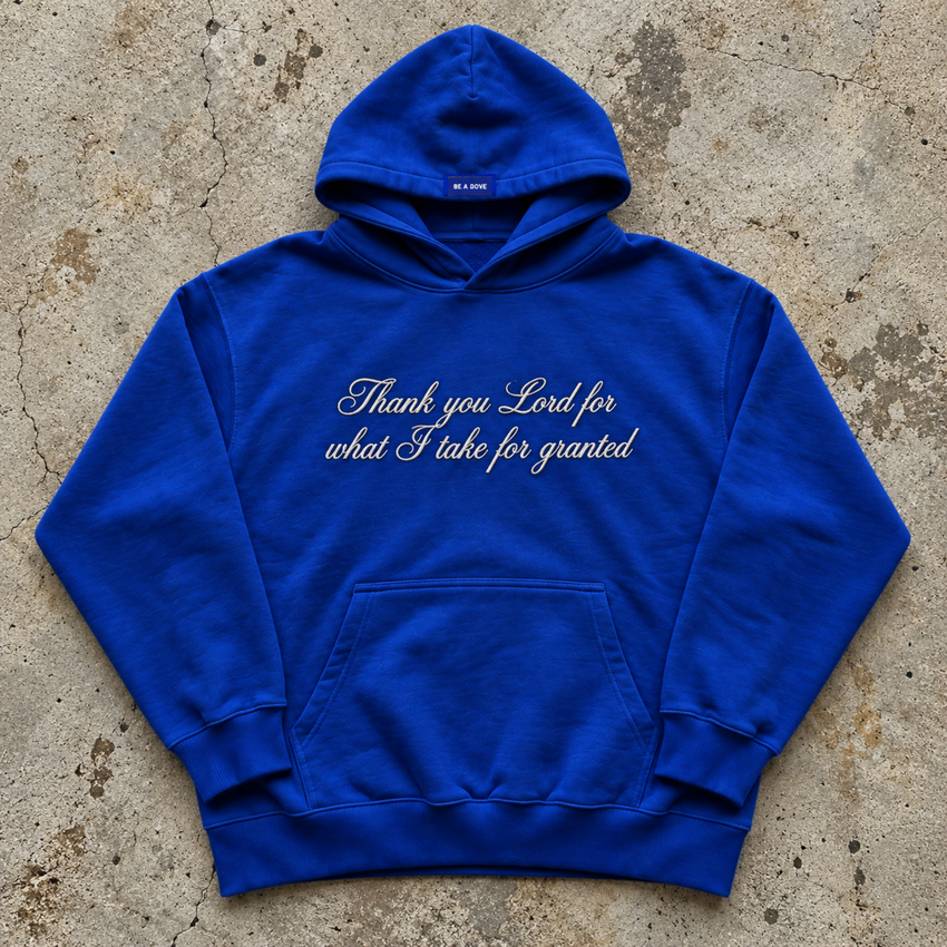 Thank You Lord - Royal Blue Heavyweight Hoodie