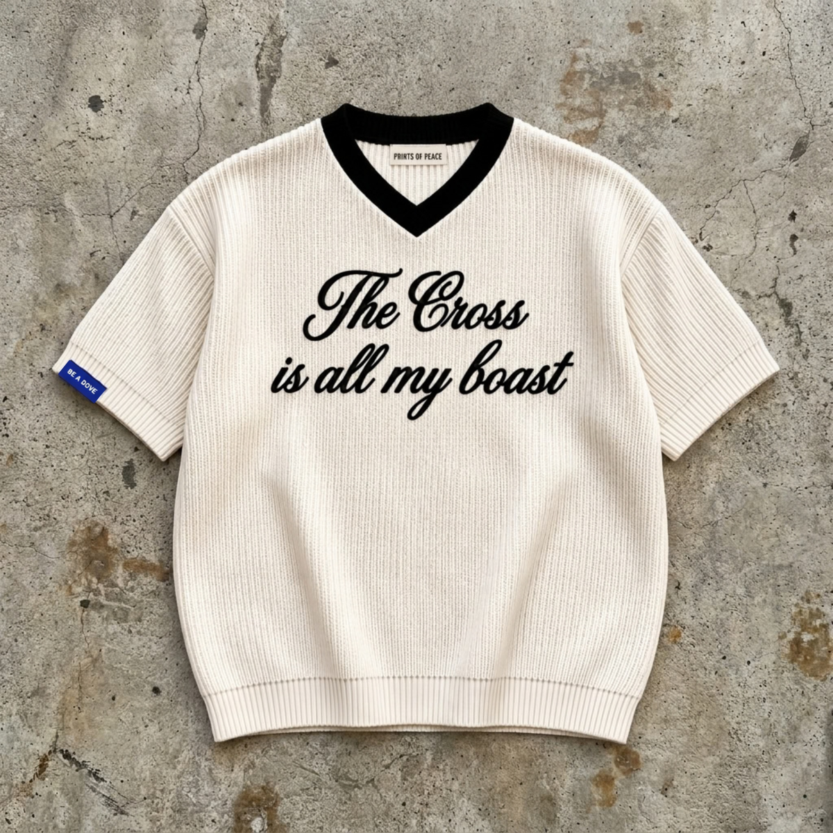 All My Boast - Cream Knit V-Neck