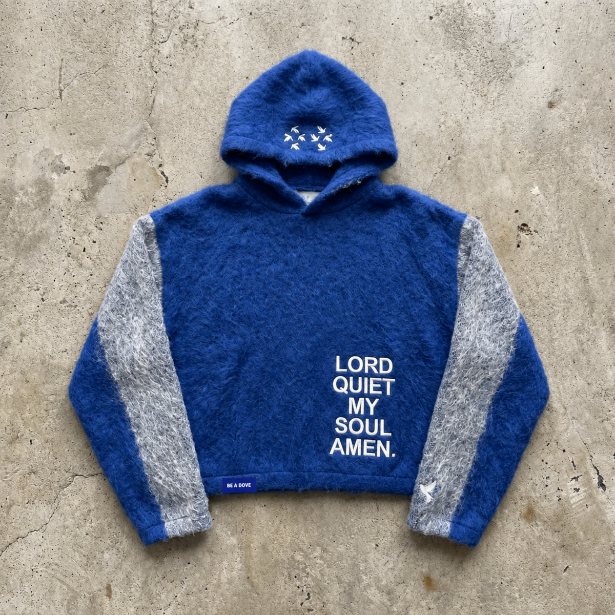 Quiet My Soul - Royal Blue Mohair Hoodie
