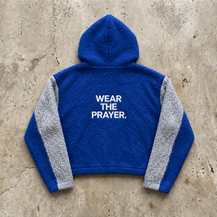 Quiet My Soul - Royal Blue Mohair Hoodie