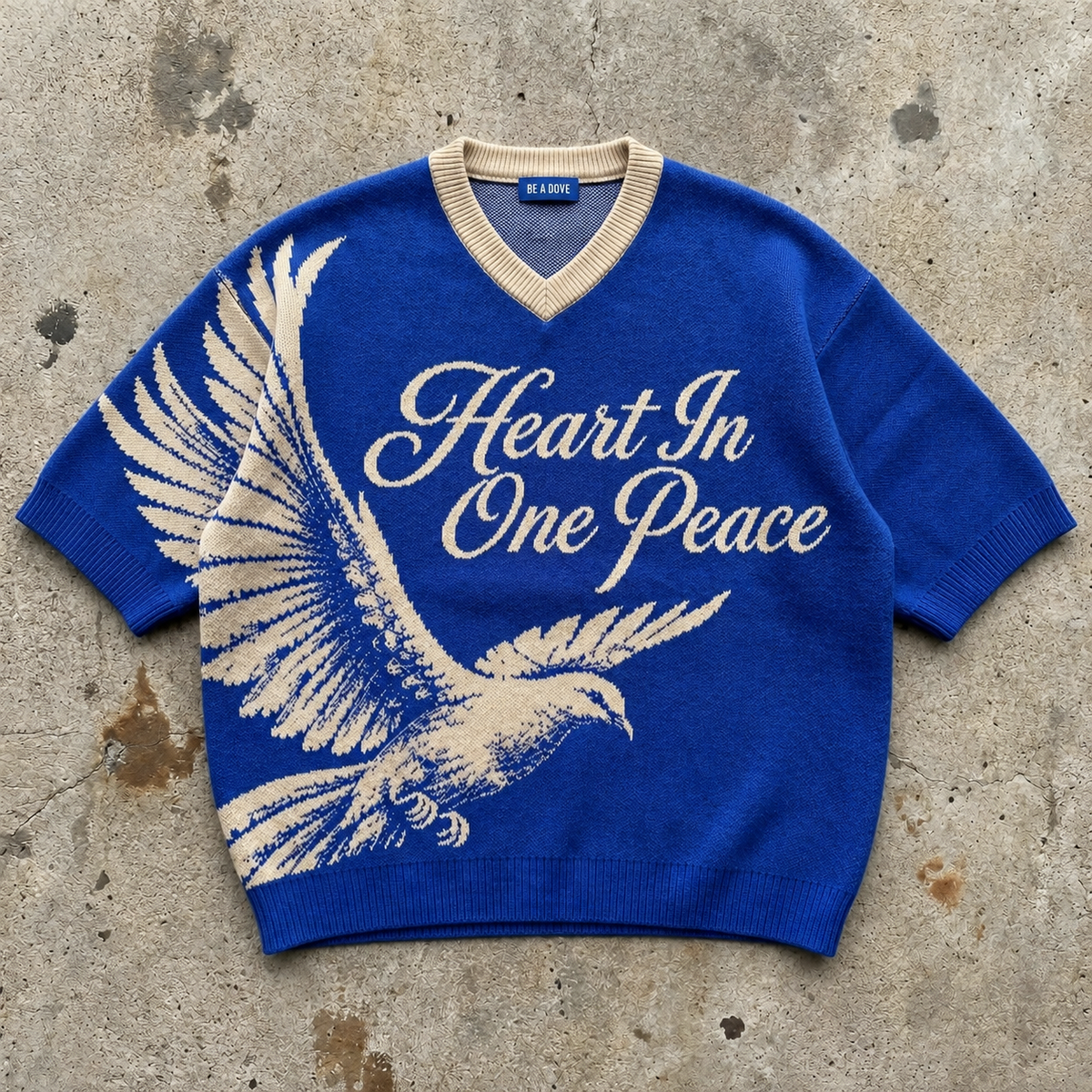 Heart In One Peace - Cobalt Knit Tee