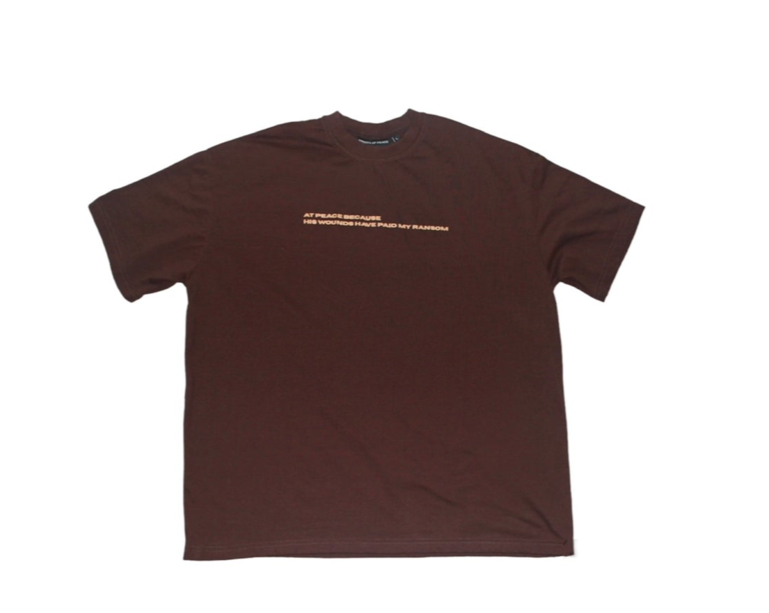 His wounds have paid my ransom - Oversized Brown Tee