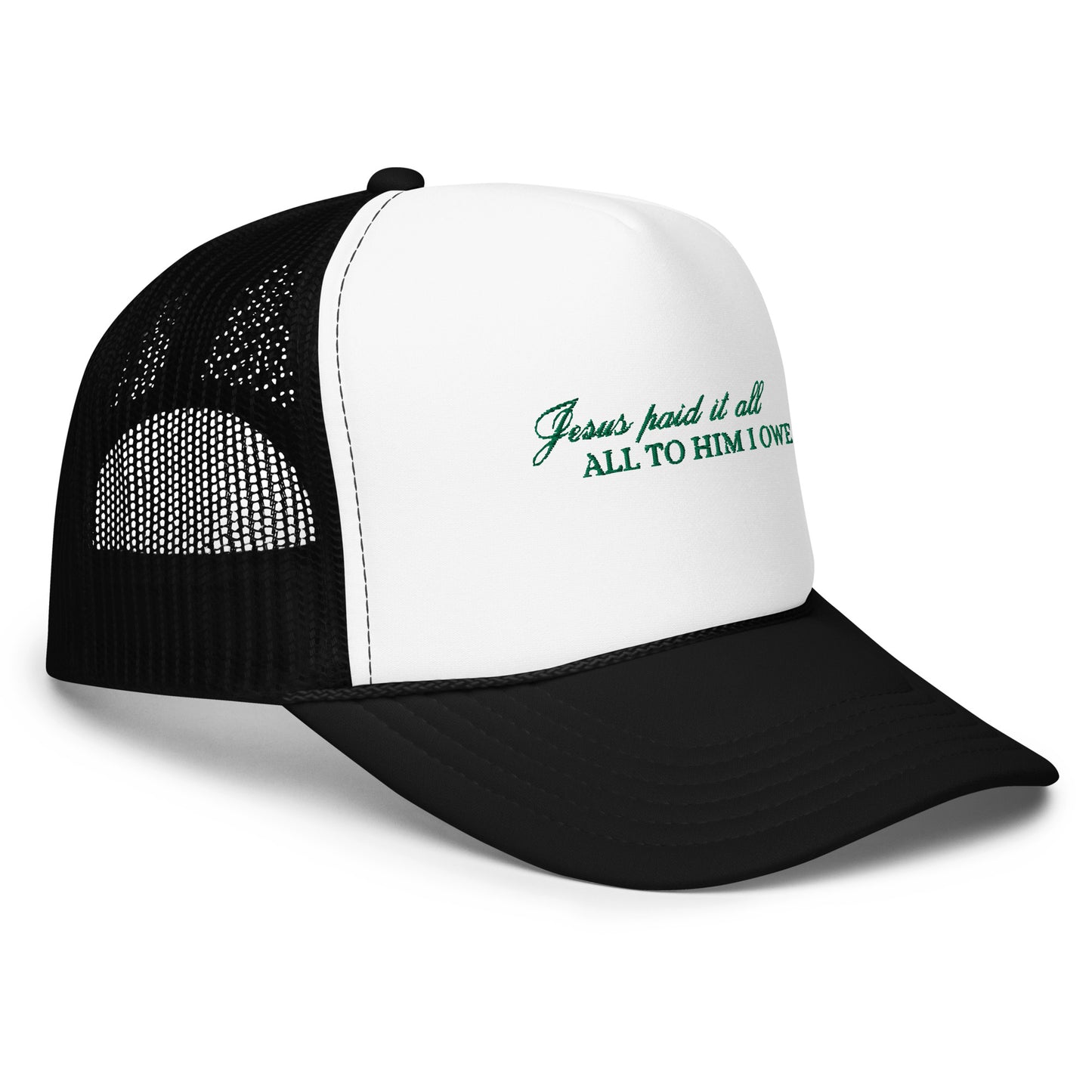 Jesus paid it all - Embroidered Trucker Hat