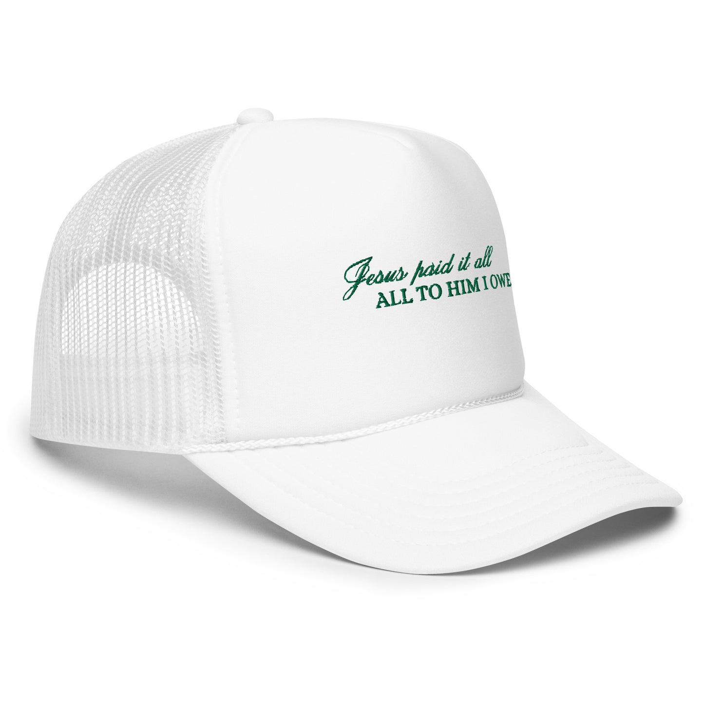 Jesus paid it all - Embroidered Trucker Hat